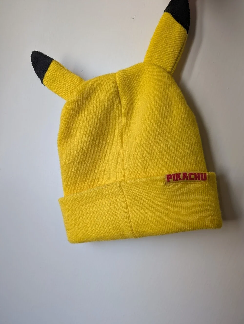 Yellow Pikachu-Inspired Kids Knit Hat with Ears